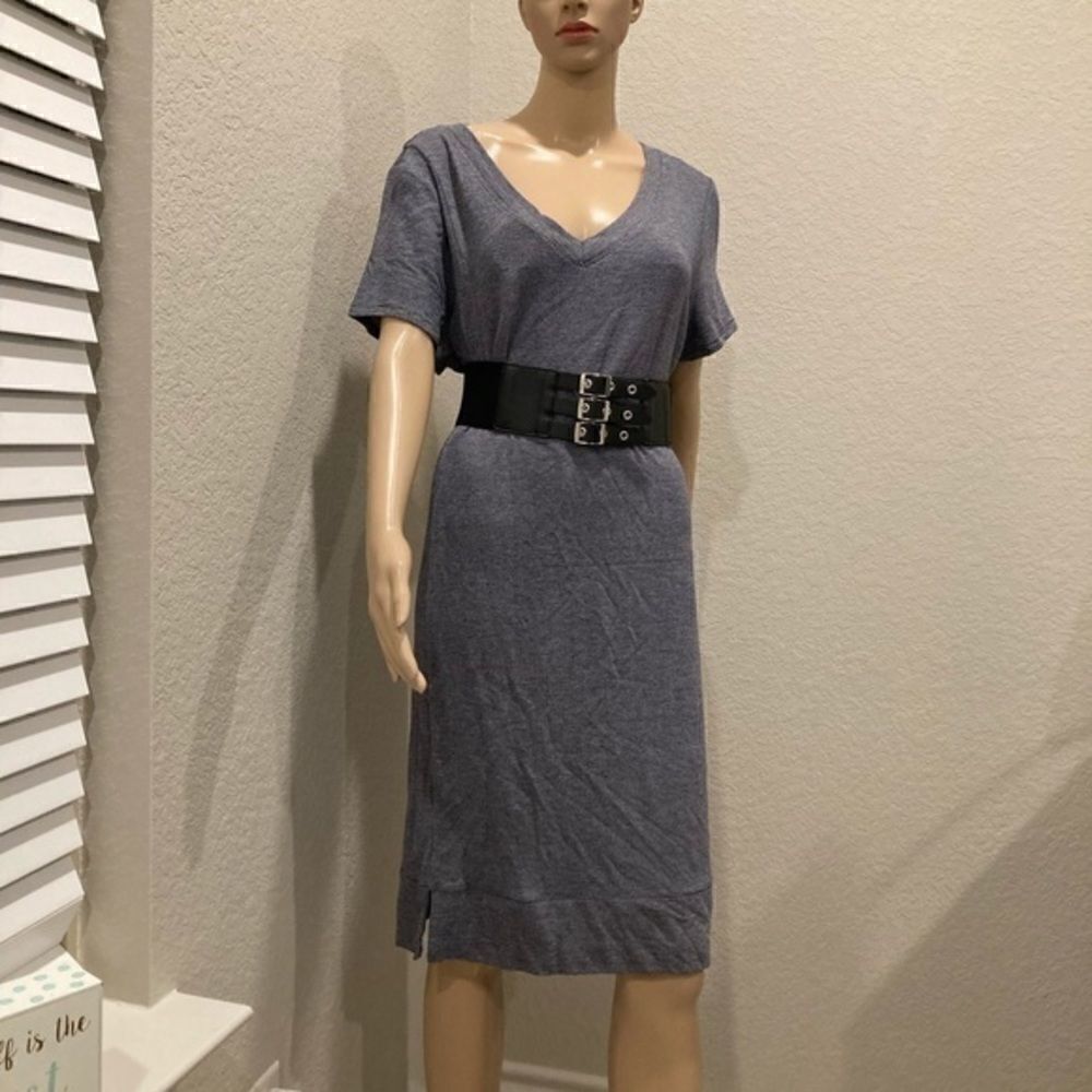NWT adyson Parker blue small checked chemise sweater dress